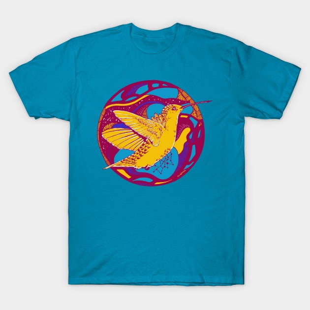 Triad Circle of The Hummingbird T-Shirt by kenallouis